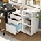 3-Drawer File Cabinet, Lateral Mobile Filing Cabinet Wood Under Desk Storage Organizer with Wheels, Printer Stand & Open Shelves for Home Office Organization - White